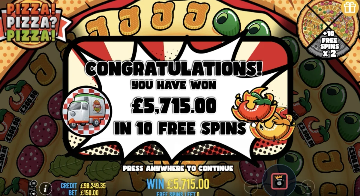 Pizza - Крупный выигрыш